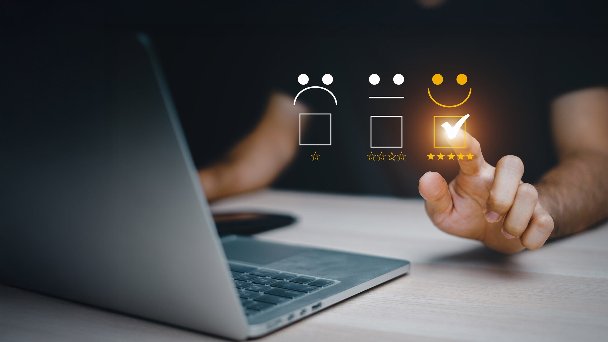 Man checking ratings box