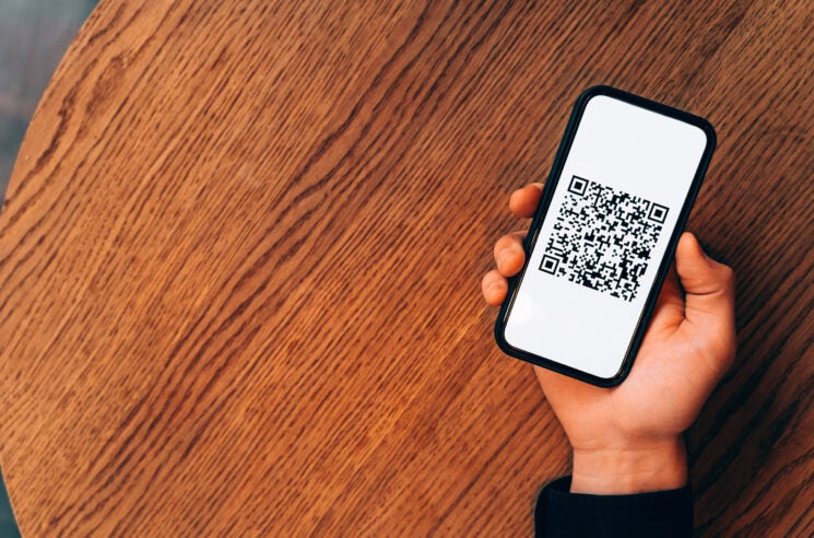 QR code on phone