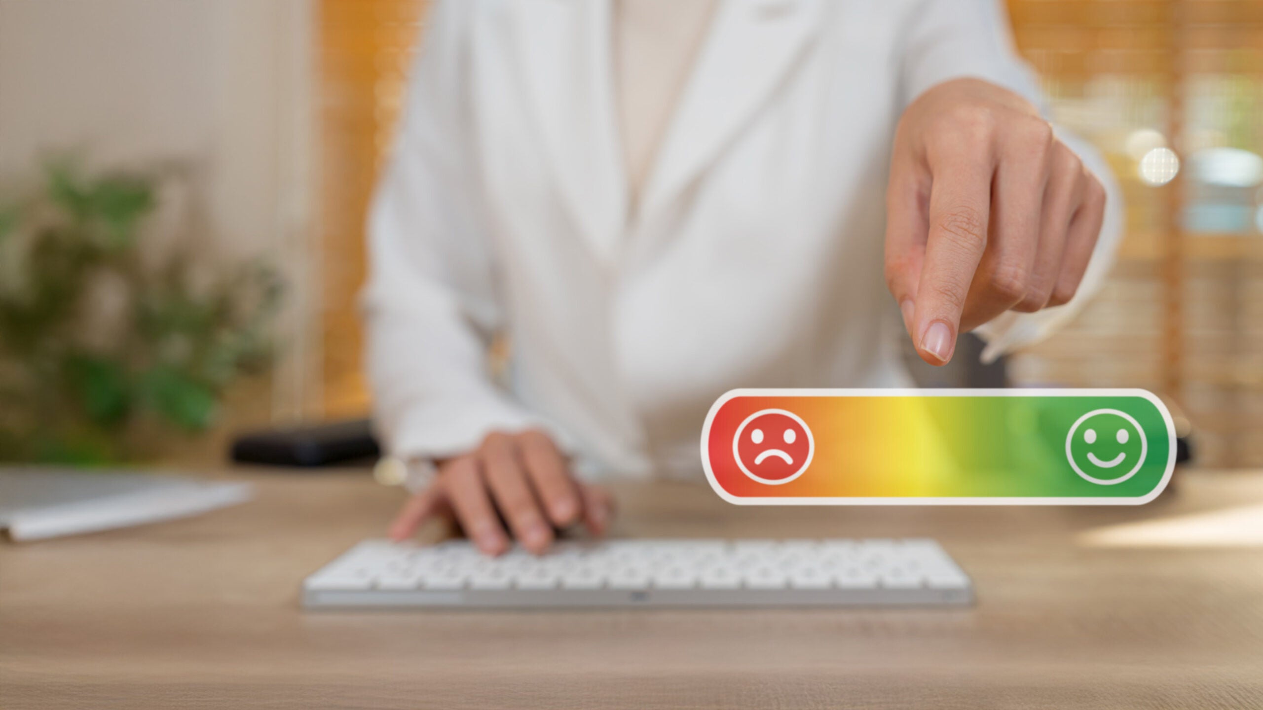 Finger on rating scale