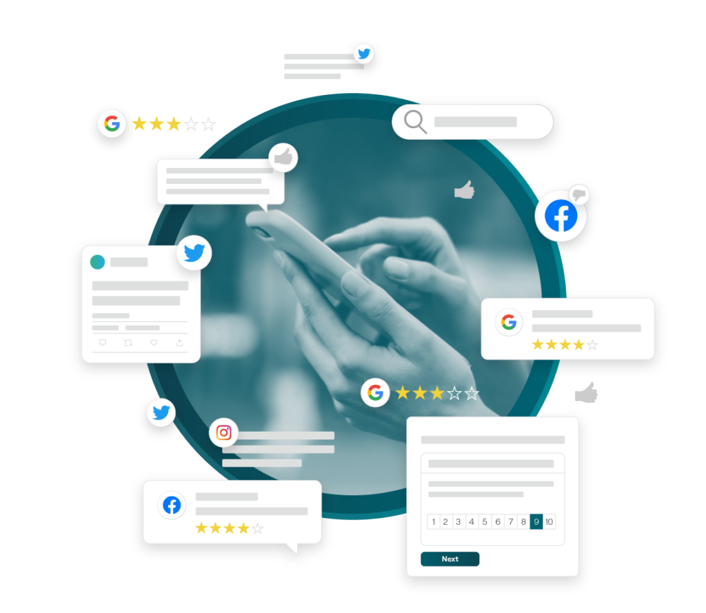 Hand using apps on a smart phone