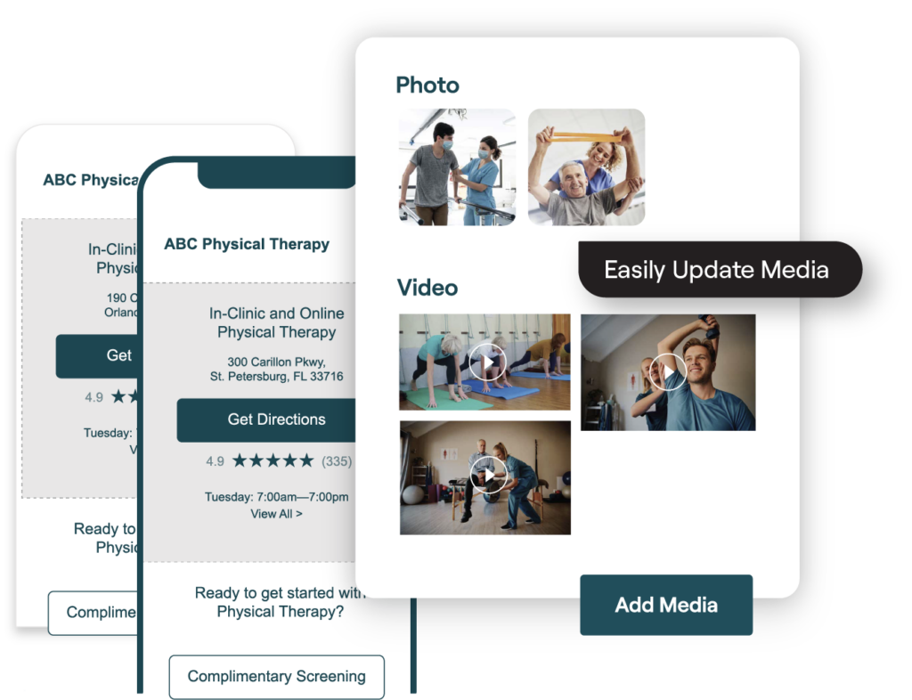Examples of Location Pages content publishing features
