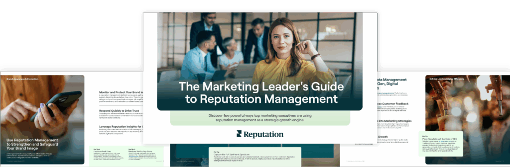 Cover of The Marketing Leader's Guide to Reputation Management